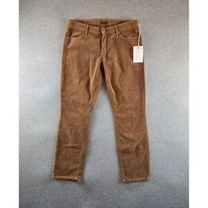 NWT Mother Jeans Women's Size 6 Hopscotch Caramel Looker Crop Cordoroy Pants W28